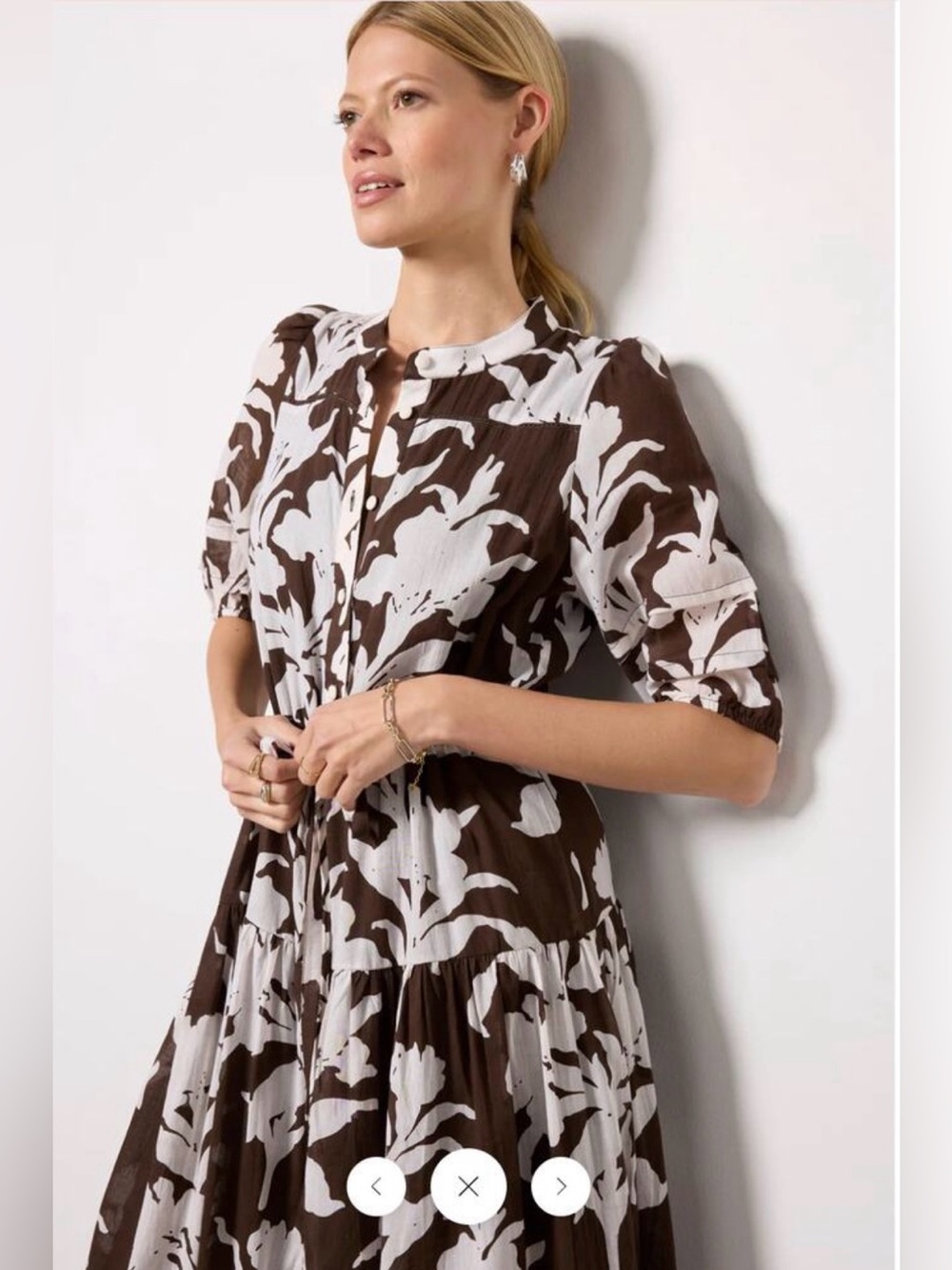 EMERSON FRY Evereve NWT Lucy Brown Floral Basque Dress XL